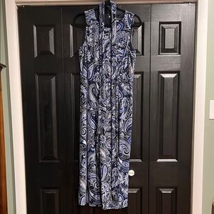 Elegant Blue Paisley Jumpsuit